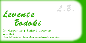 levente bodoki business card